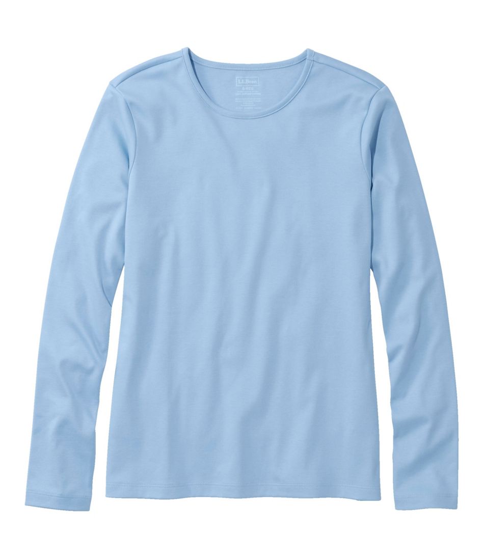 Women's Pima Cotton Tee, Long-Sleeve Crewneck | L.L.Bean Recommended