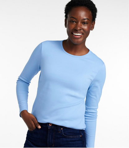 Women's Pima Cotton Tee, Long-Sleeve Crewneck | L.L.Bean Recommended