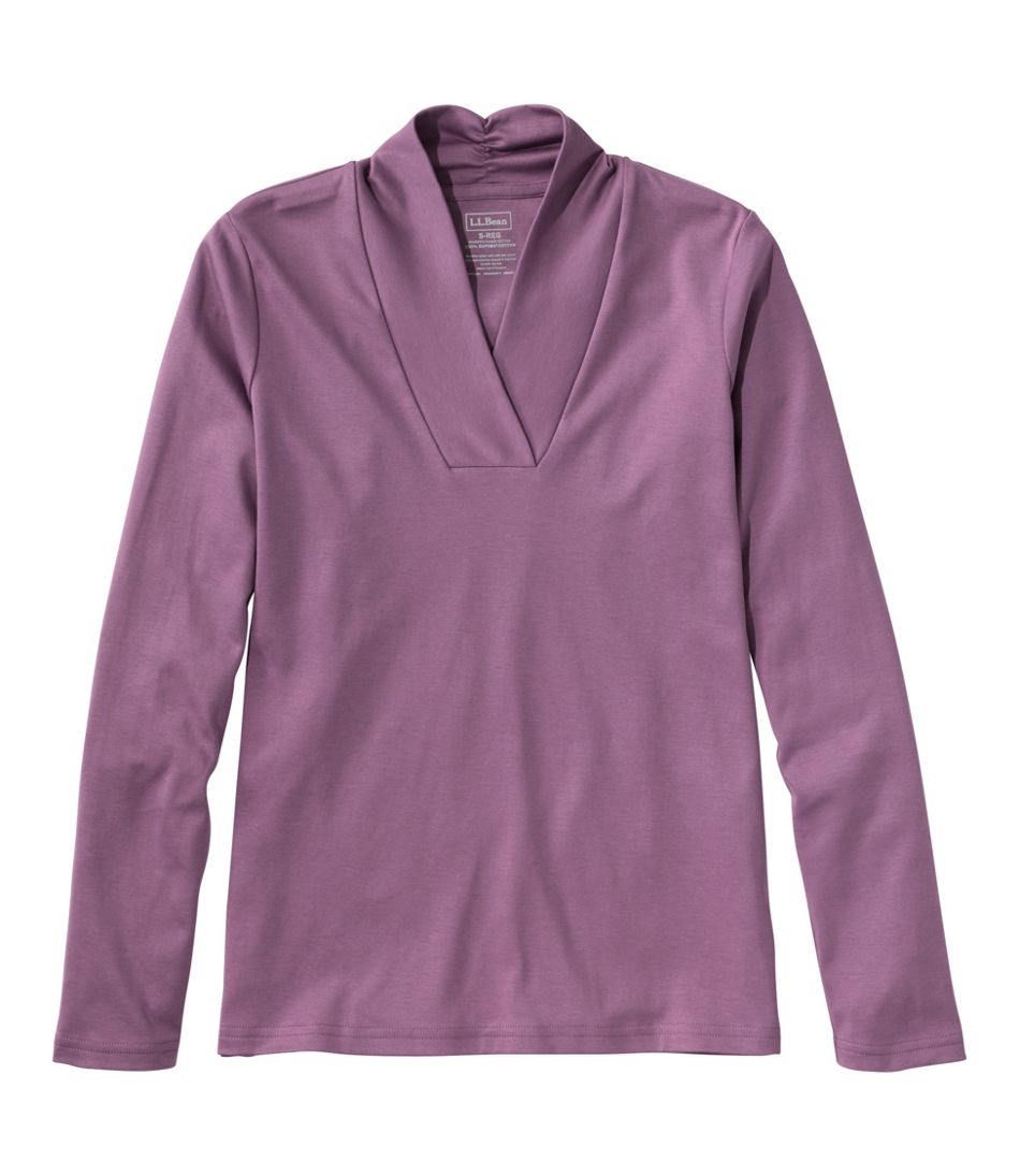 Women's Pima Cotton Tee, Shawl Long-Sleeve | L.L.Bean Essential