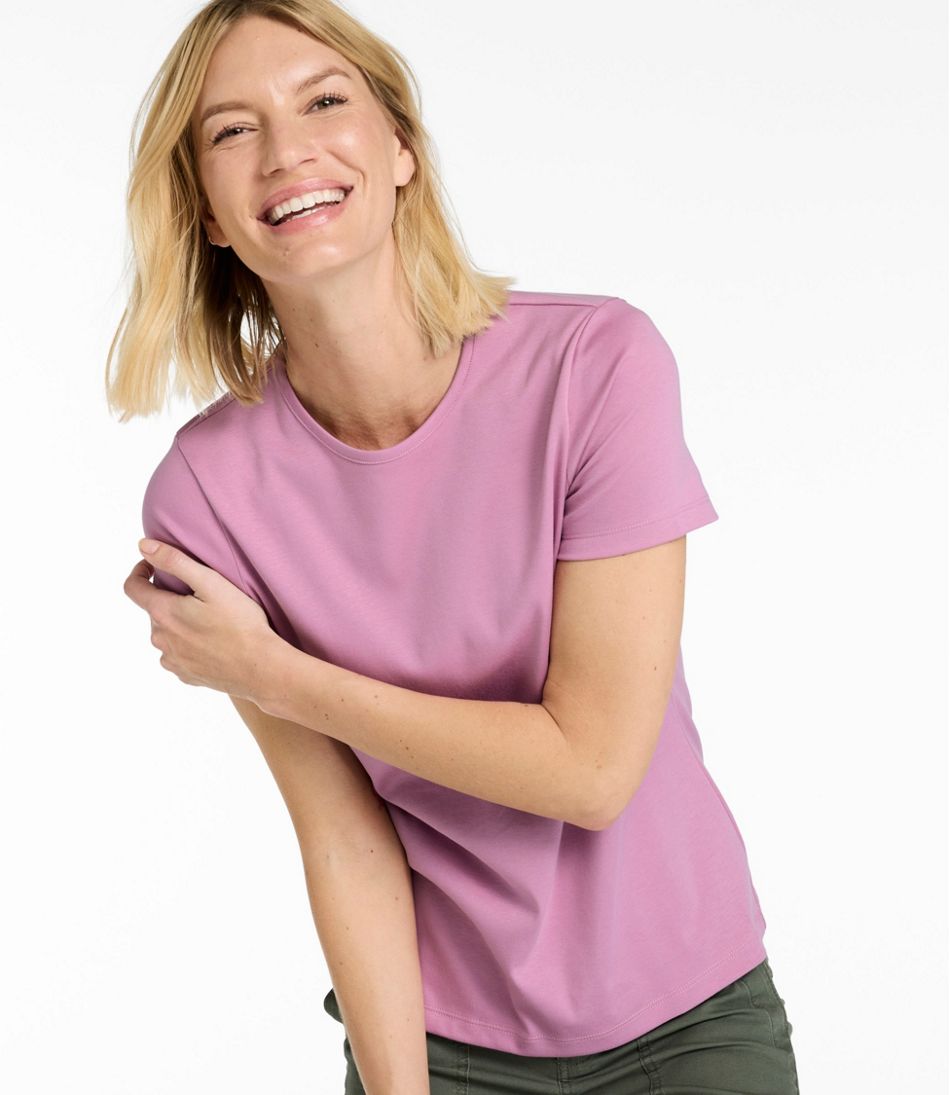 Women's Pima Cotton Tee, Short-Sleeve Crewneck | L.L.Bean Everyday