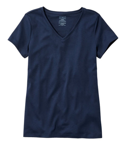 Women's Pima Cotton Shaped V-Neck, Short-Sleeve | L.L.Bean Latest