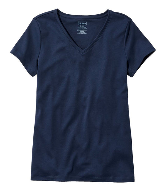 Women's Pima Cotton Shaped V-Neck, Short-Sleeve | L.L.Bean Latest