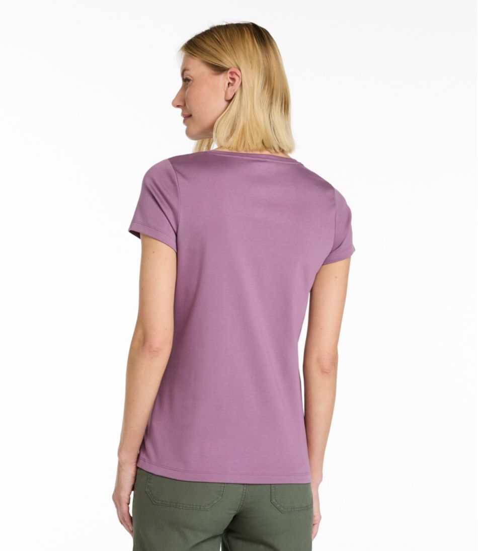 Women's Pima Cotton Shaped V-Neck, Short-Sleeve | L.L.Bean Latest