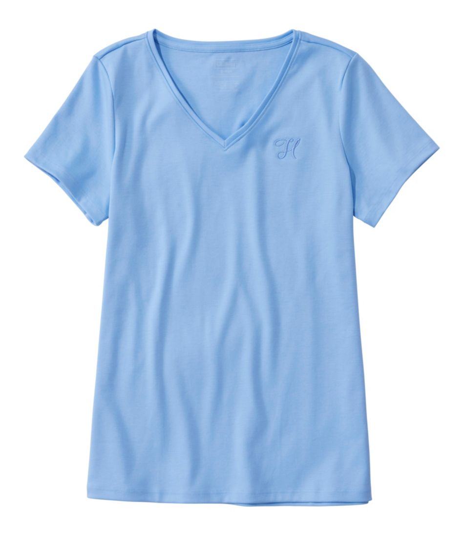 Women's Pima Cotton Shaped V-Neck, Short-Sleeve | L.L.Bean Latest