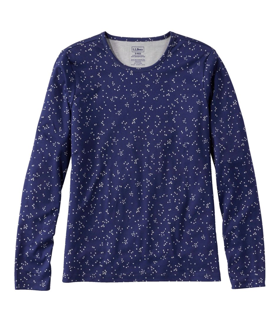 Women's Pima Cotton Tee, Long-Sleeve Crewneck Print | L.L.Bean Featured