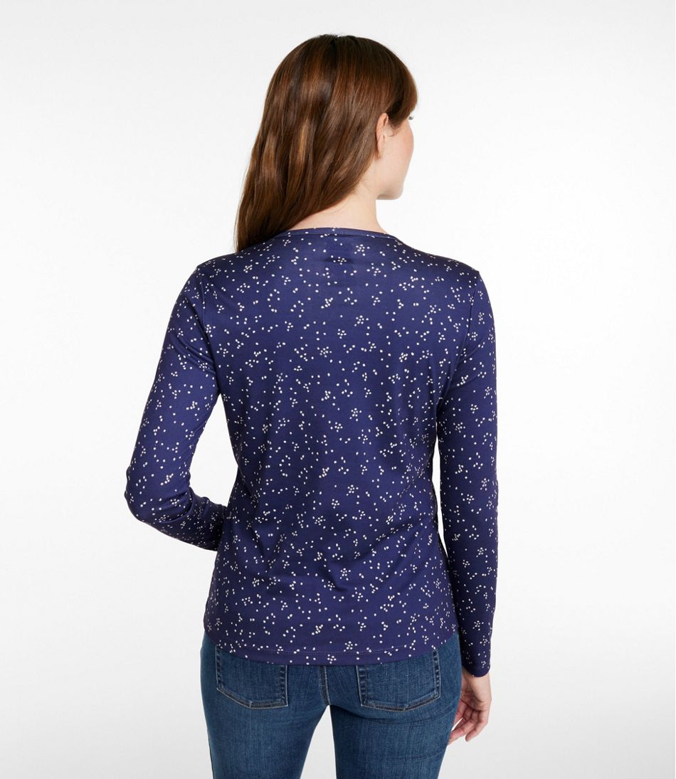 Women's Pima Cotton Tee, Long-Sleeve Crewneck Print | L.L.Bean Featured