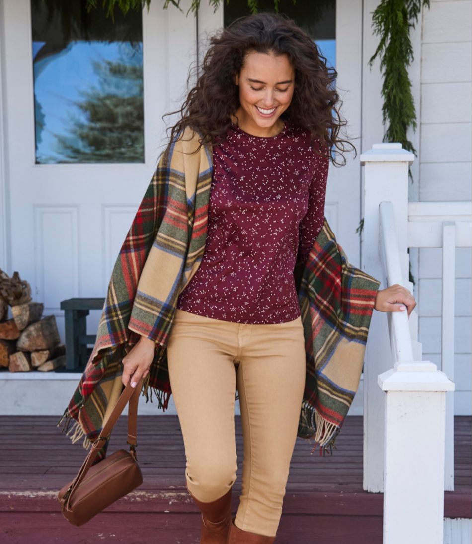 Women's Pima Cotton Tee, Long-Sleeve Crewneck Print | L.L.Bean Featured
