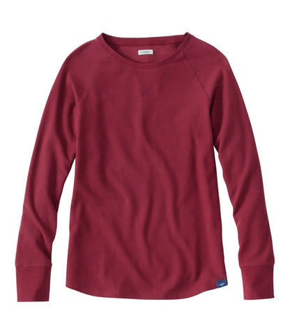 Women's Unshrinkable Mini-Waffle Tee, Long-Sleeve Crewneck | L.L.Bean Popular