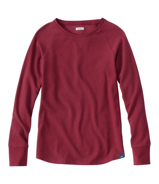 Women's Unshrinkable Mini-Waffle Tee, Long-Sleeve Crewneck | L.L.Bean Popular
