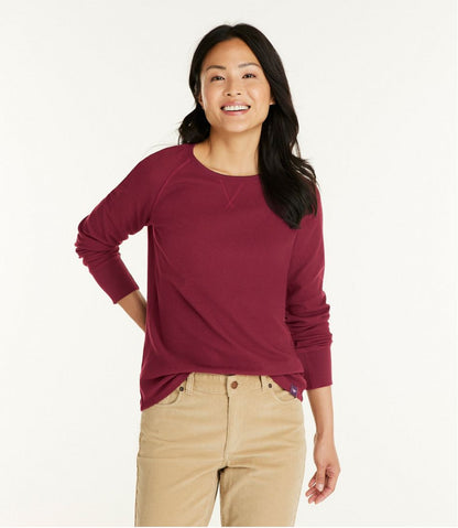 Women's Unshrinkable Mini-Waffle Tee, Long-Sleeve Crewneck | L.L.Bean Popular