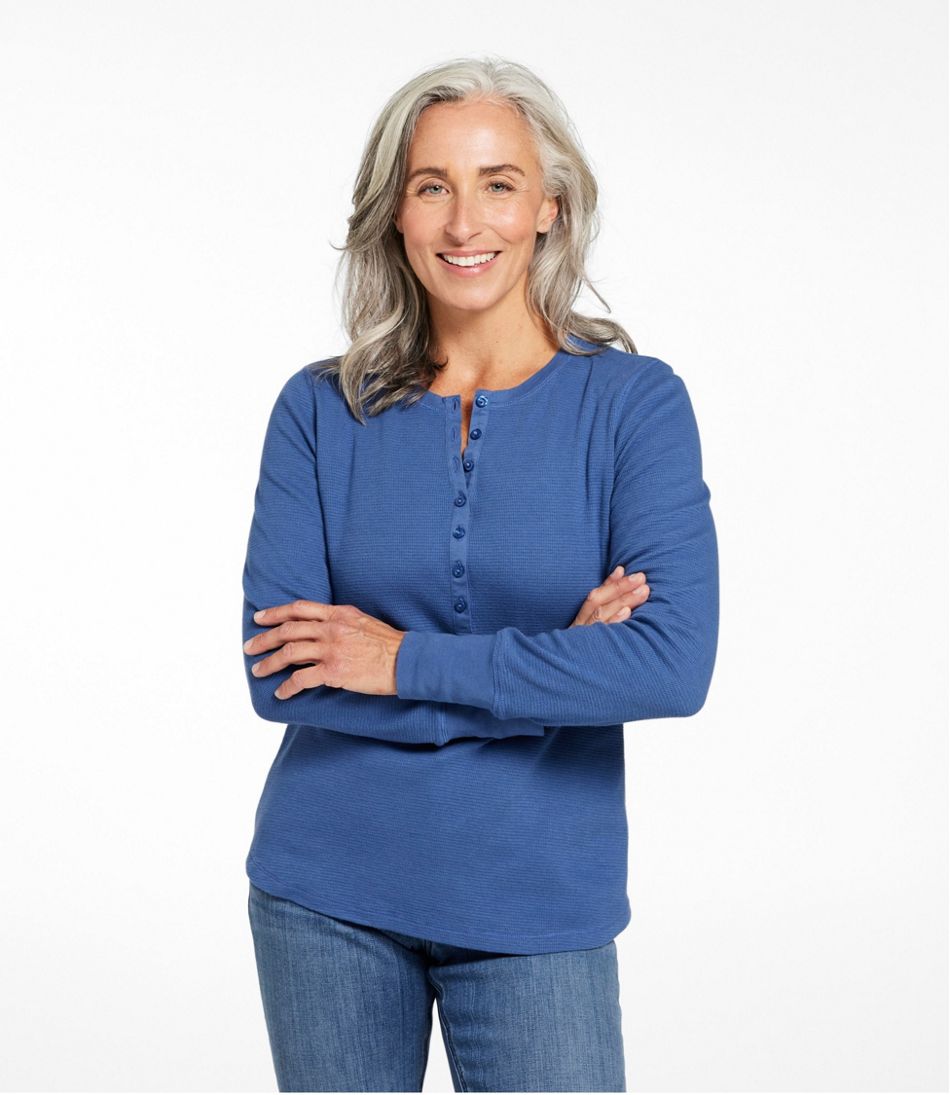 Women's Waffle-Knit Henley | L.L.Bean Signature