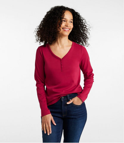 Women's L.L.Bean V-Neck Henley, Long-Sleeve | L.L.Bean Essential