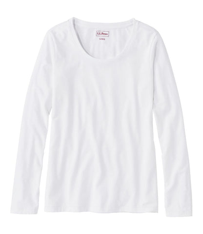 Women's Soft Stretch Supima-Blend Tee, Scoopneck Long-Sleeve | L.L.Bean Everyday