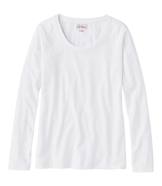 Women's Soft Stretch Supima-Blend Tee, Scoopneck Long-Sleeve | L.L.Bean Everyday