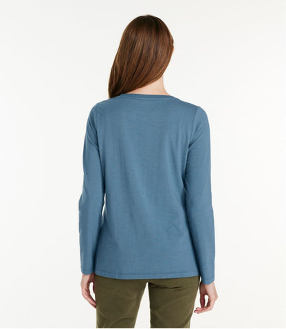 Women's Soft Stretch Supima-Blend Tee, Scoopneck Long-Sleeve | L.L.Bean Everyday