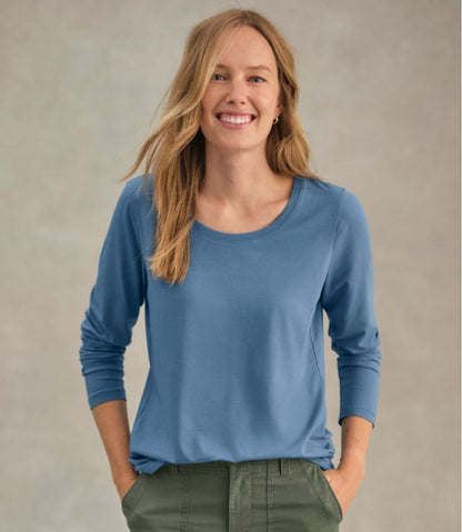 Women's Soft Stretch Supima-Blend Tee, Scoopneck Long-Sleeve | L.L.Bean Everyday