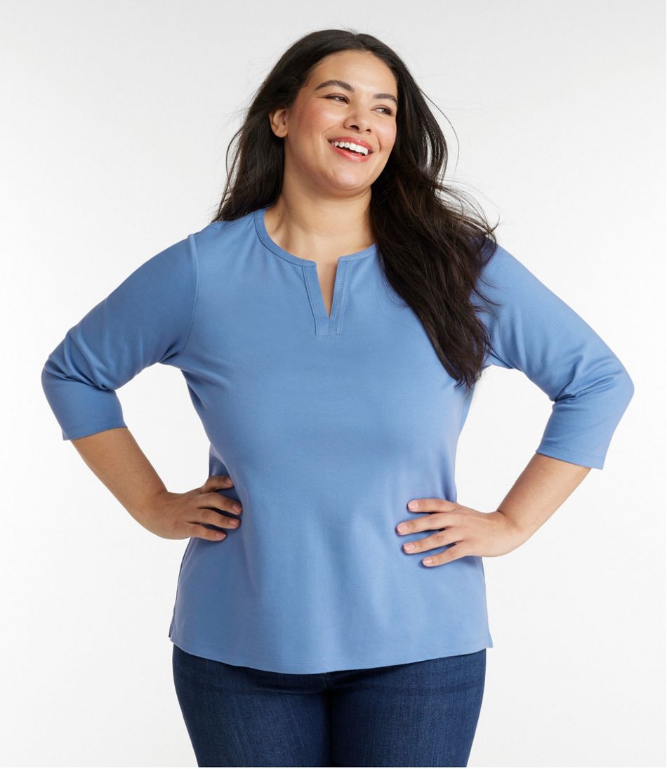 Women's L.L.Bean Tee, Three-Quarter-Sleeve Splitneck Tunic | L.L.Bean Great Value