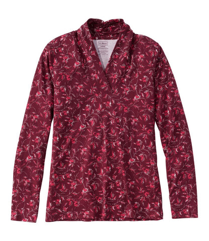 Women's Pima Cotton Tee, Shawl Long-Sleeve Print | L.L.Bean Popular