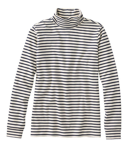 Women's L.L.Bean Interlock Turtleneck, Long-Sleeve Stripe | L.L.Bean Best Seller