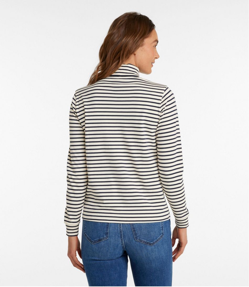 Women's L.L.Bean Interlock Turtleneck, Long-Sleeve Stripe | L.L.Bean Best Seller