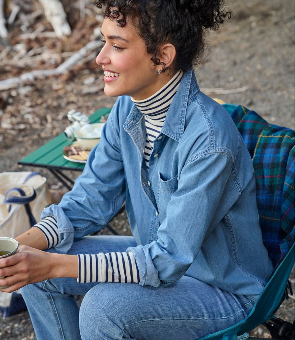 Women's L.L.Bean Interlock Turtleneck, Long-Sleeve Stripe | L.L.Bean Best Seller