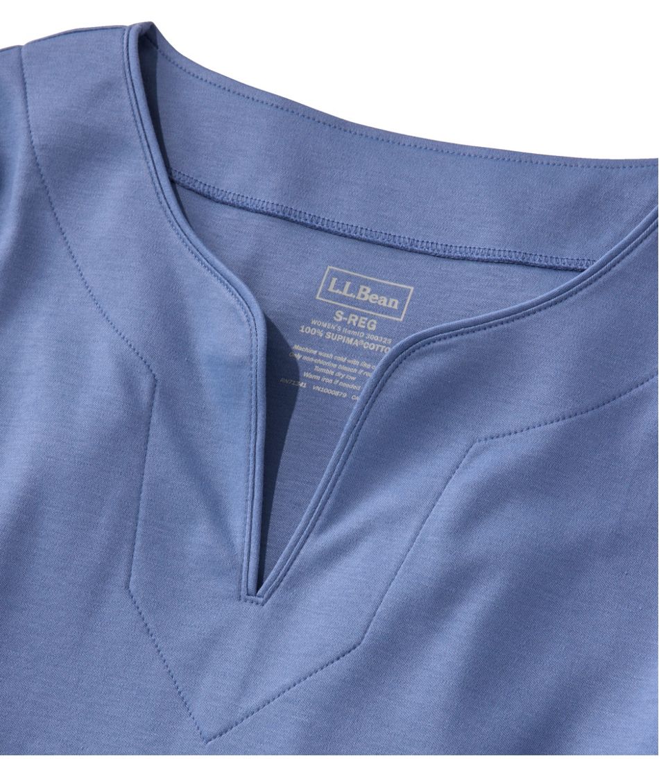 Women's Pima Cotton Tunic, Three-Quarter-Sleeve Splitneck | L.L.Bean Exclusive