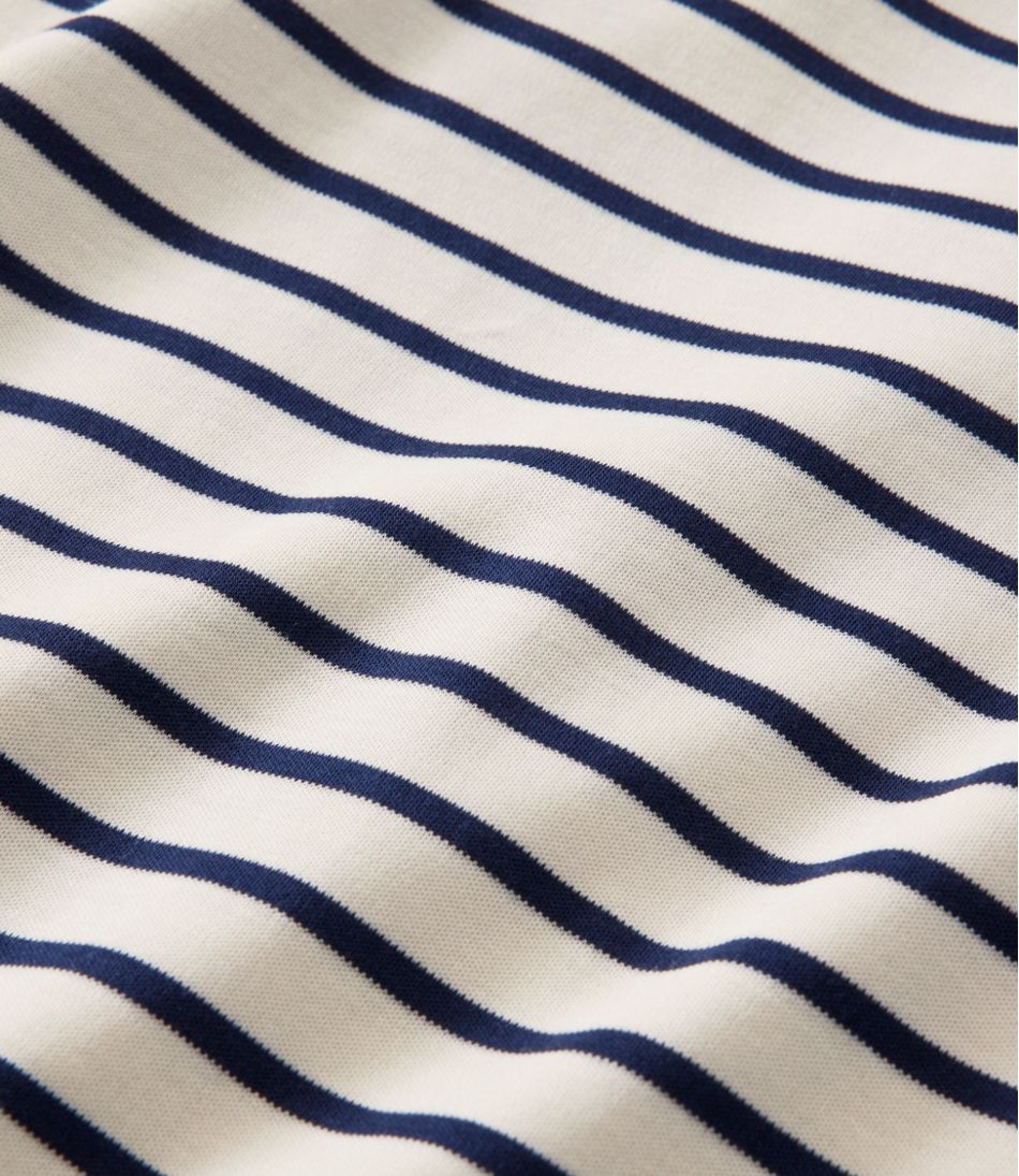 Women's Pima Cotton Tee, Three-Quarter-Sleeve Polo Stripe | L.L.Bean Signature