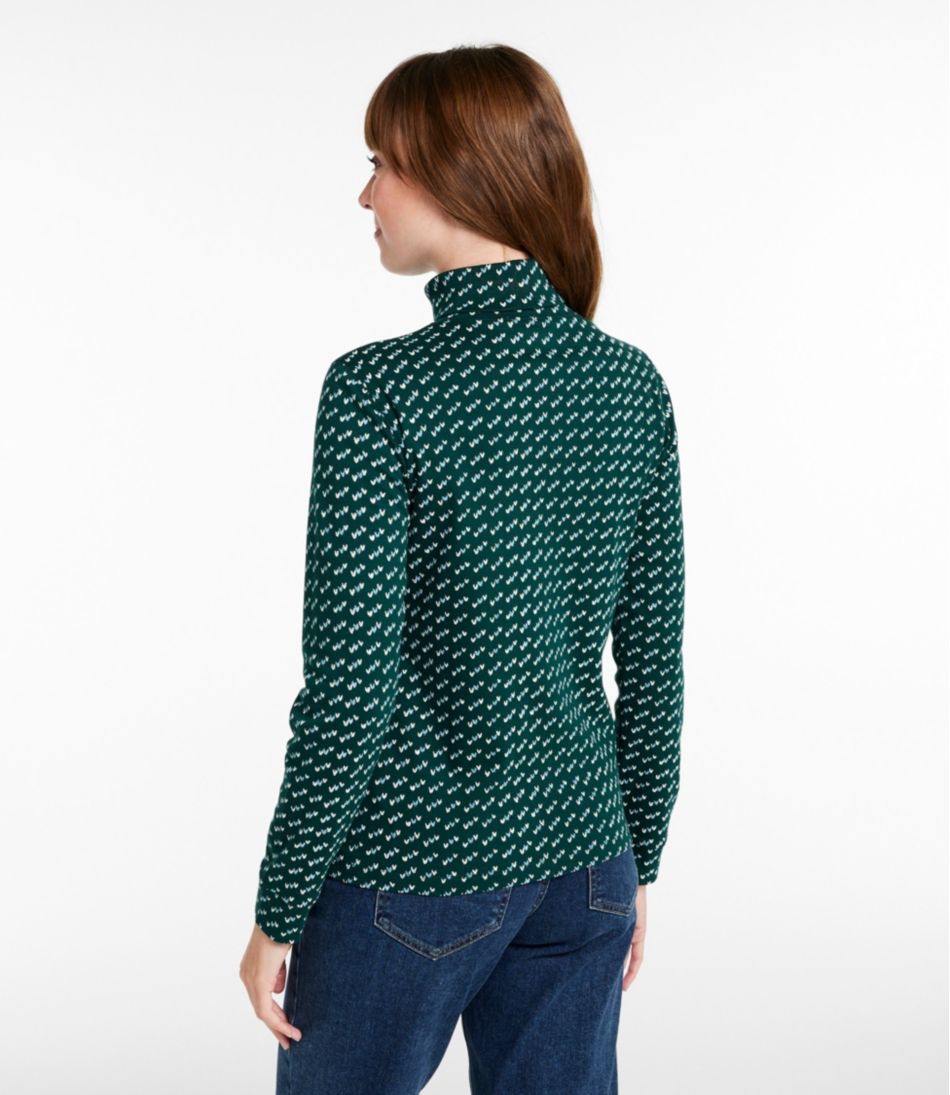 Women's L.L.Bean Interlock Turtleneck, Long-Sleeve Allover Print | L.L.Bean Classic