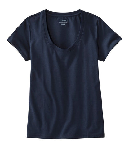 Women's Soft Stretch Supima-Blend Tee, Scoopneck Short-Sleeve | L.L.Bean Value