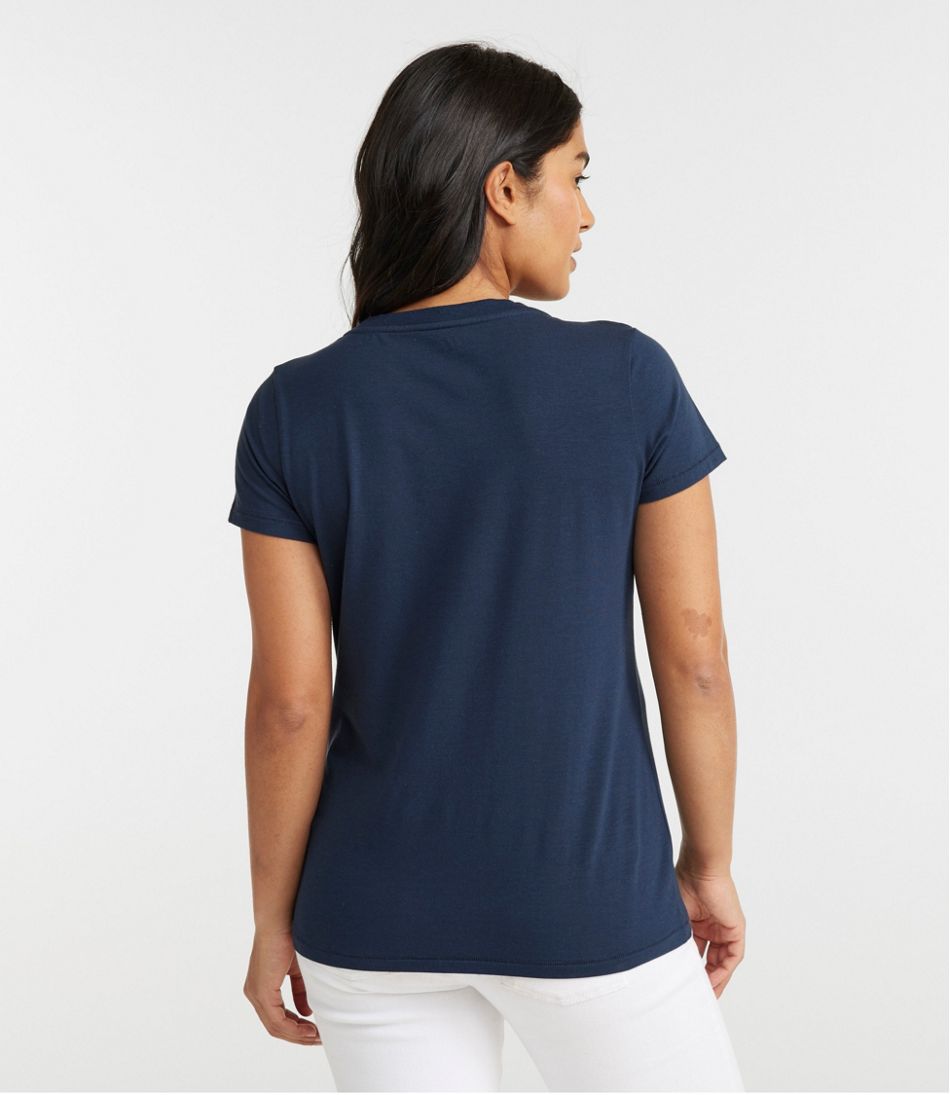 Women's Soft Stretch Supima-Blend Tee, Scoopneck Short-Sleeve | L.L.Bean Value