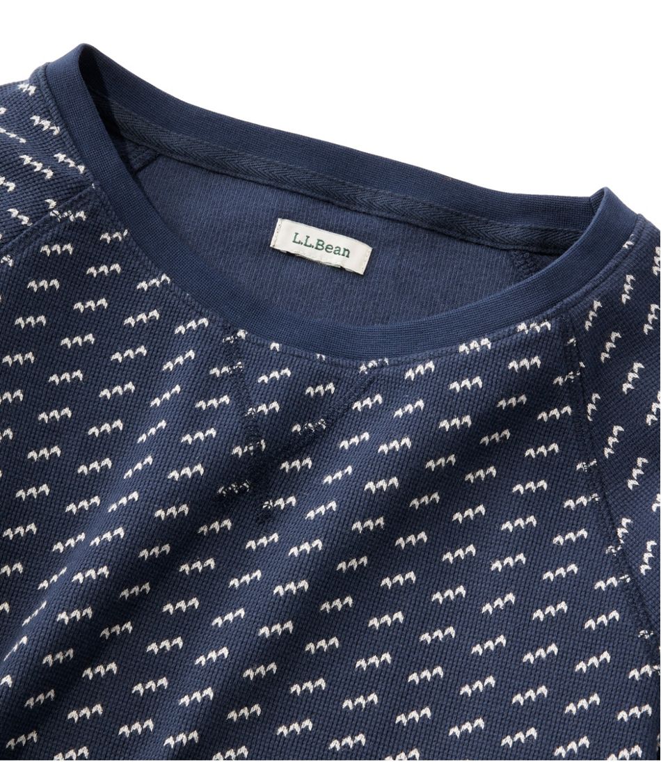 Women's Unshrinkable Mini-Waffle Tee, Long-Sleeve Crewneck Stripe | L.L.Bean Featured