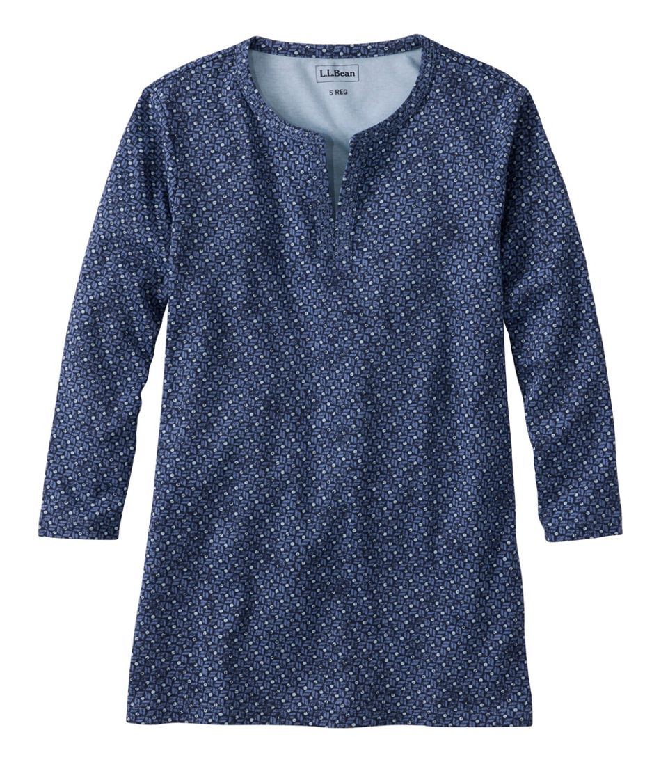 Women's L.L.Bean Tee, Three-Quarter-Sleeve Splitneck Tunic Print | L.L.Bean Trending