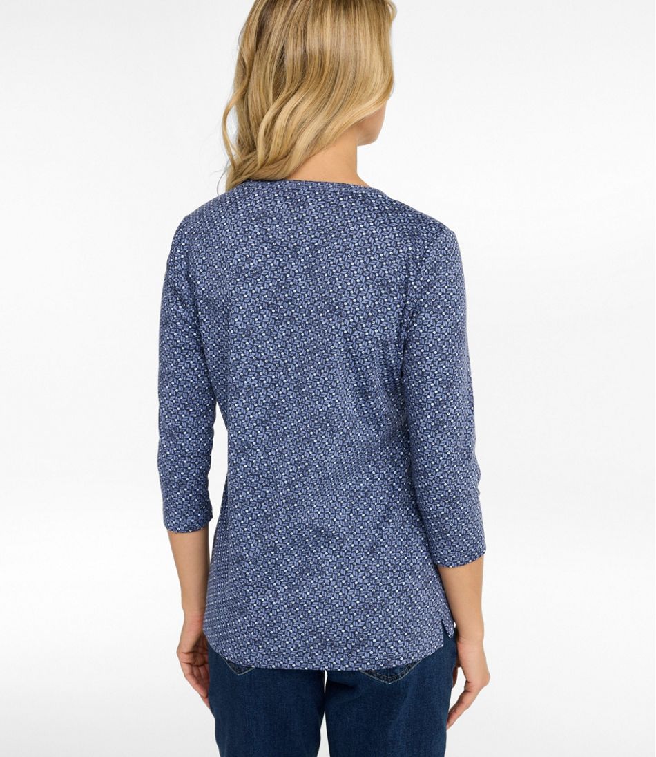 Women's L.L.Bean Tee, Three-Quarter-Sleeve Splitneck Tunic Print | L.L.Bean Trending