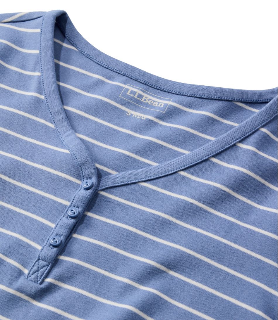 Women's L.L.Bean V-Neck Henley, Long-Sleeve Stripe | L.L.Bean Exclusive