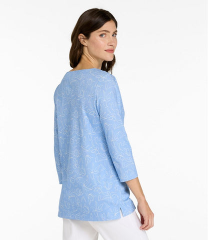 Women's Pima Cotton Tunic, Three-Quarter-Sleeve Splitneck Print | L.L.Bean Signature
