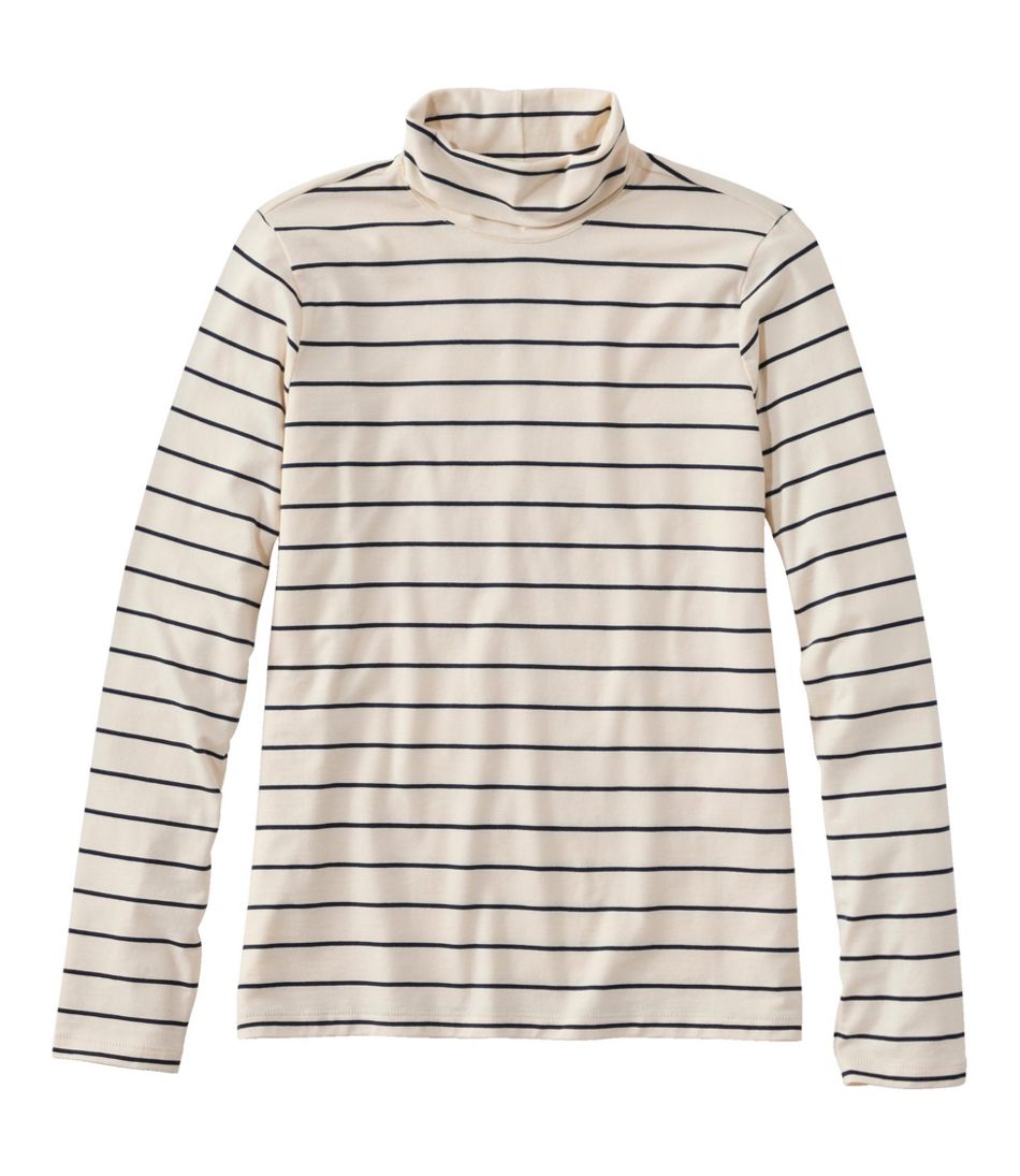 Women's Soft Stretch Supima-Blend Tee, Turtleneck Stripe | L.L.Bean Classic