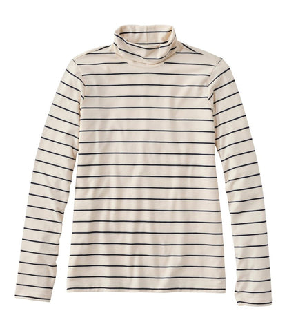 Women's Soft Stretch Supima-Blend Tee, Turtleneck Stripe | L.L.Bean Classic