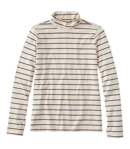 Women's Soft Stretch Supima-Blend Tee, Turtleneck Stripe | L.L.Bean Classic