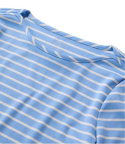 Women's Pima Cotton Tee, Elbow-Sleeve Boatneck Stripe | L.L.Bean Value
