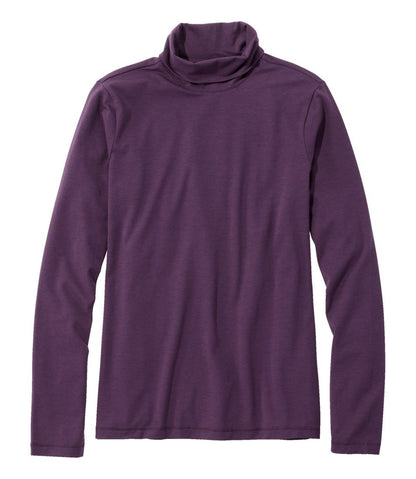 Women's Soft Stretch Supima-Blend Tee, Turtleneck | L.L.Bean Great Value