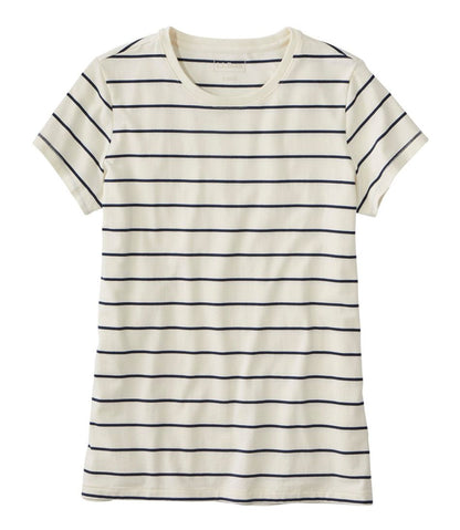 Women's Soft Stretch Supima-Blend Tee, Crewneck Short-Sleeve Striped | L.L.Bean Trending