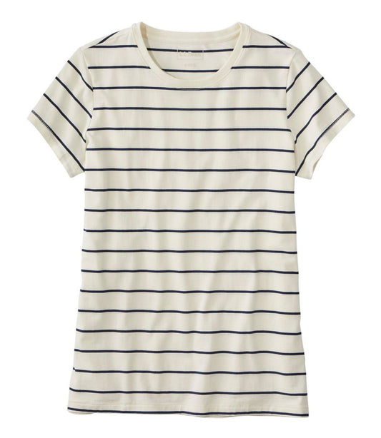 Women's Soft Stretch Supima-Blend Tee, Crewneck Short-Sleeve Striped | L.L.Bean Trending