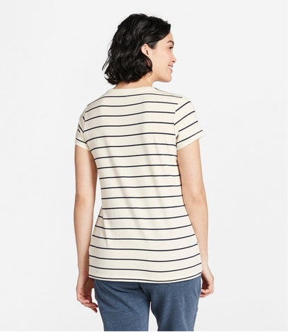 Women's Soft Stretch Supima-Blend Tee, Crewneck Short-Sleeve Striped | L.L.Bean Trending
