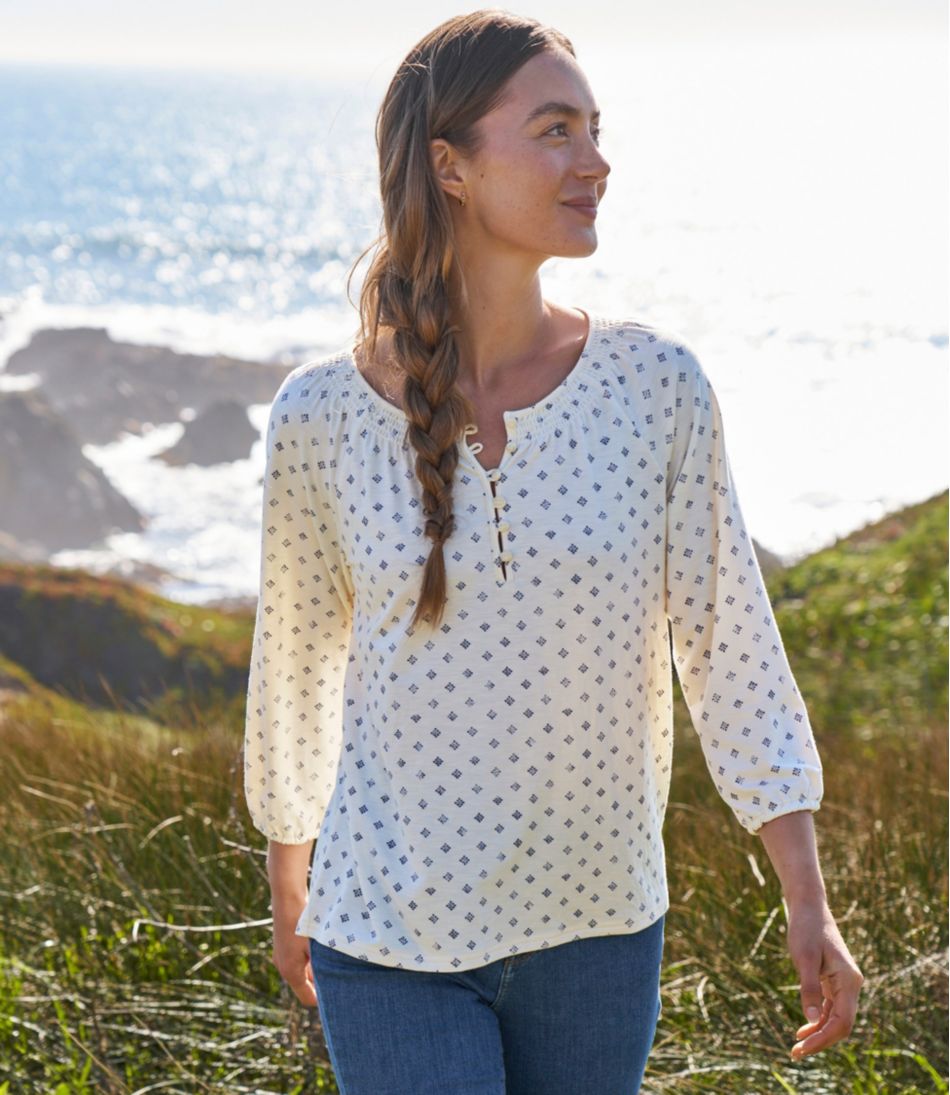 Women's Camden Hills Tee, Three-Quarter-Sleeve Print | L.L.Bean Best Seller