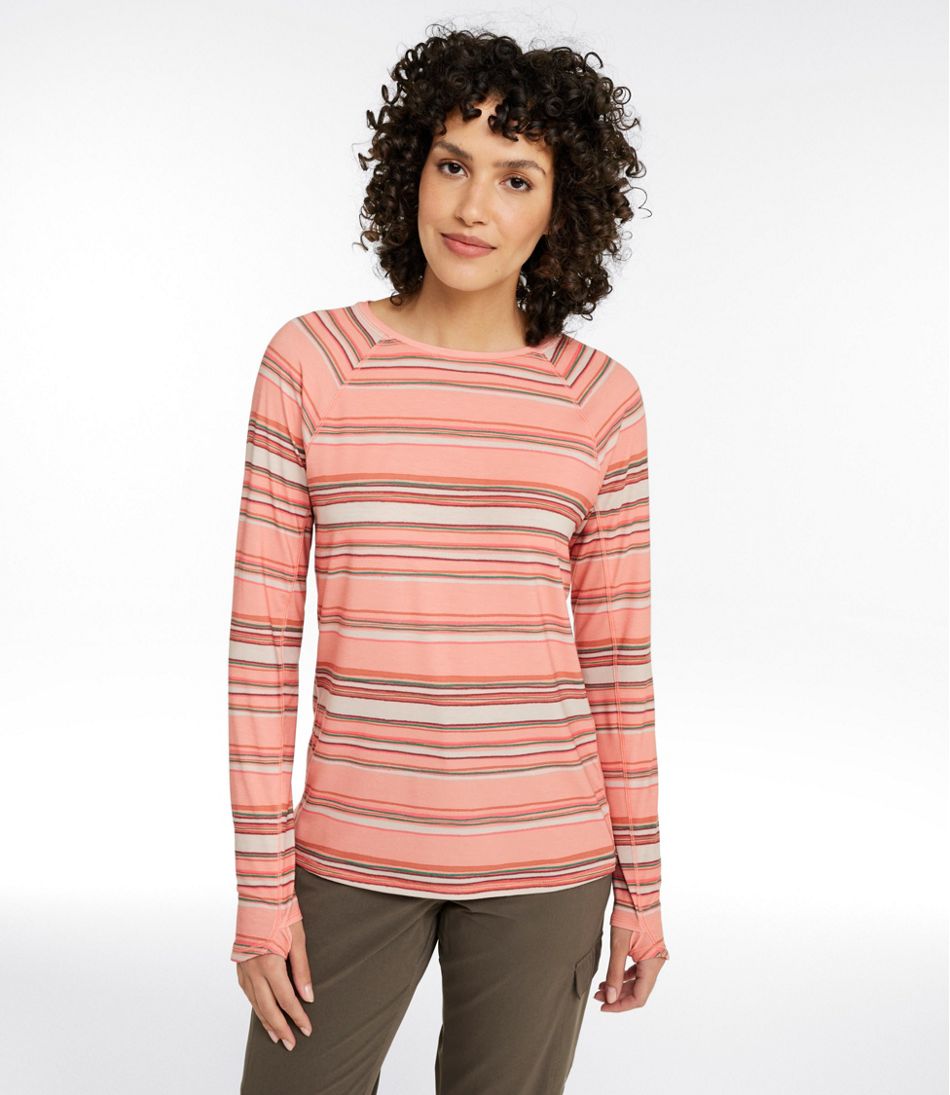Women's Everyday SunSmart® Tee, Crewneck Long-Sleeve Stripe | L.L.Bean Recommended