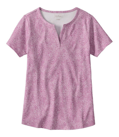 Women's L.L.Bean Tee, Short-Sleeve Notch-Neck Print | L.L.Bean Signature