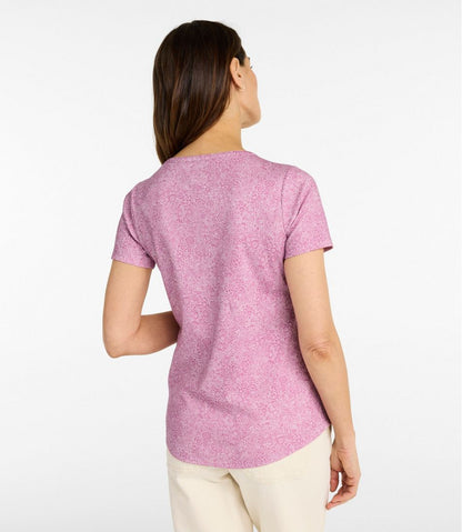 Women's L.L.Bean Tee, Short-Sleeve Notch-Neck Print | L.L.Bean Signature