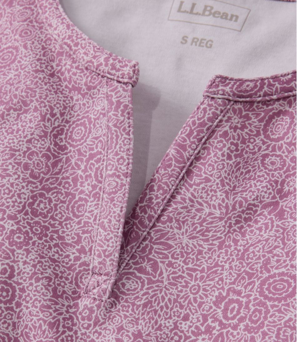 Women's L.L.Bean Tee, Short-Sleeve Notch-Neck Print | L.L.Bean Signature
