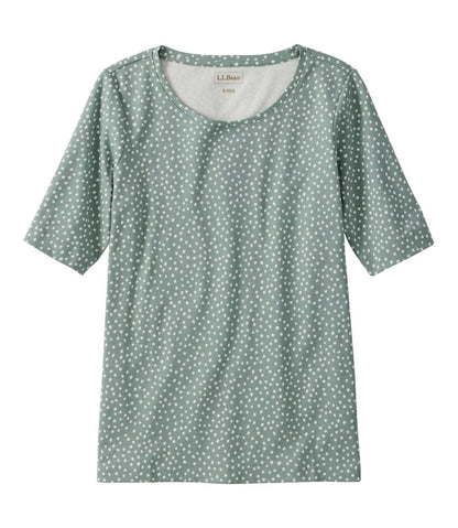 Women's L.L.Bean Jewelneck Tee, Elbow-Sleeve Print | L.L.Bean Essential