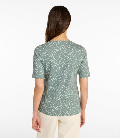 Women's L.L.Bean Jewelneck Tee, Elbow-Sleeve Print | L.L.Bean Essential